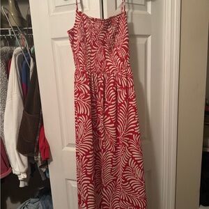 H&M Red and White Patterned Dress